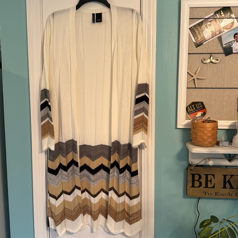 Long chevron duster sweater